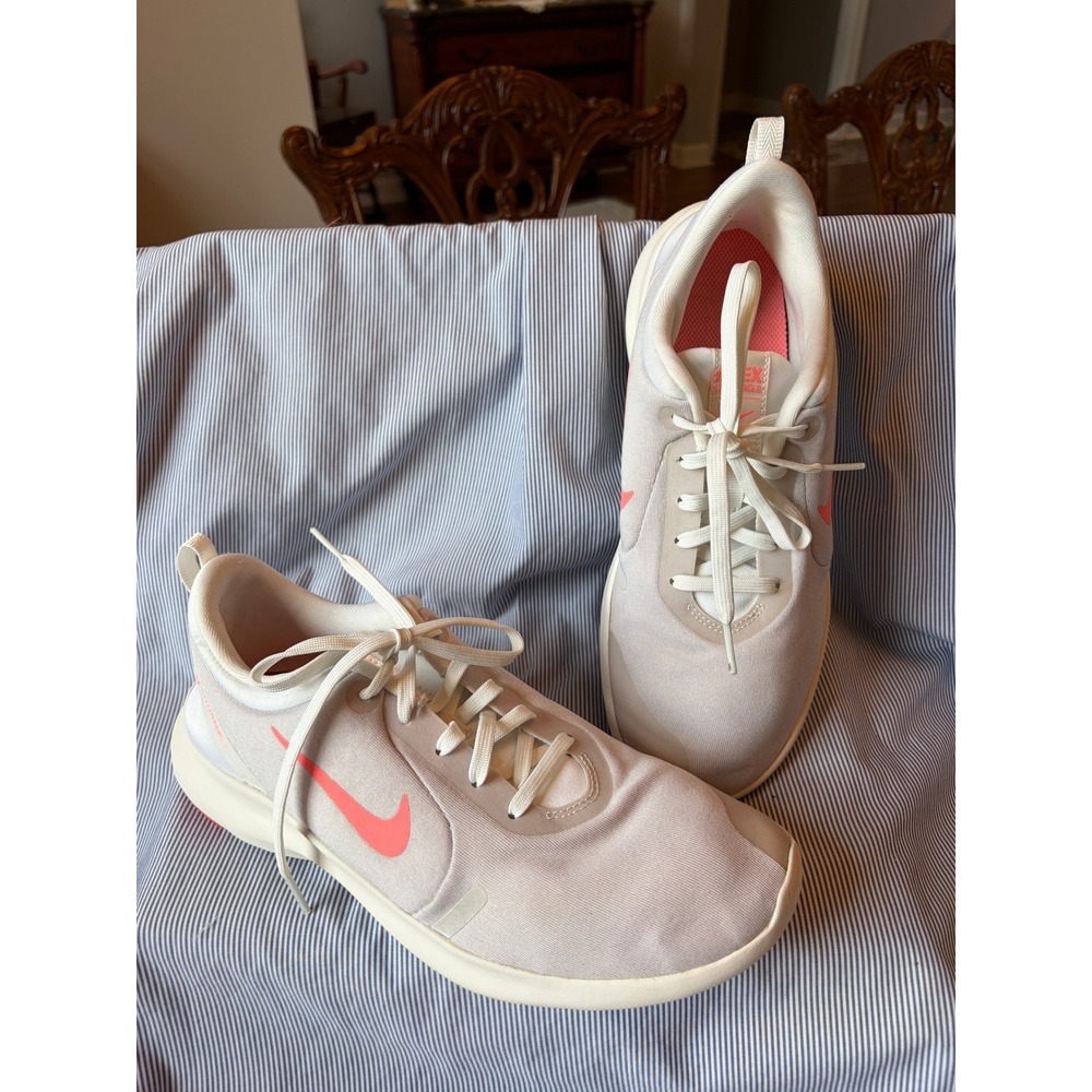 Nike Flex Experience RN 8 Womens 9.5 White Wolf Grey Crimson AJ5908-102